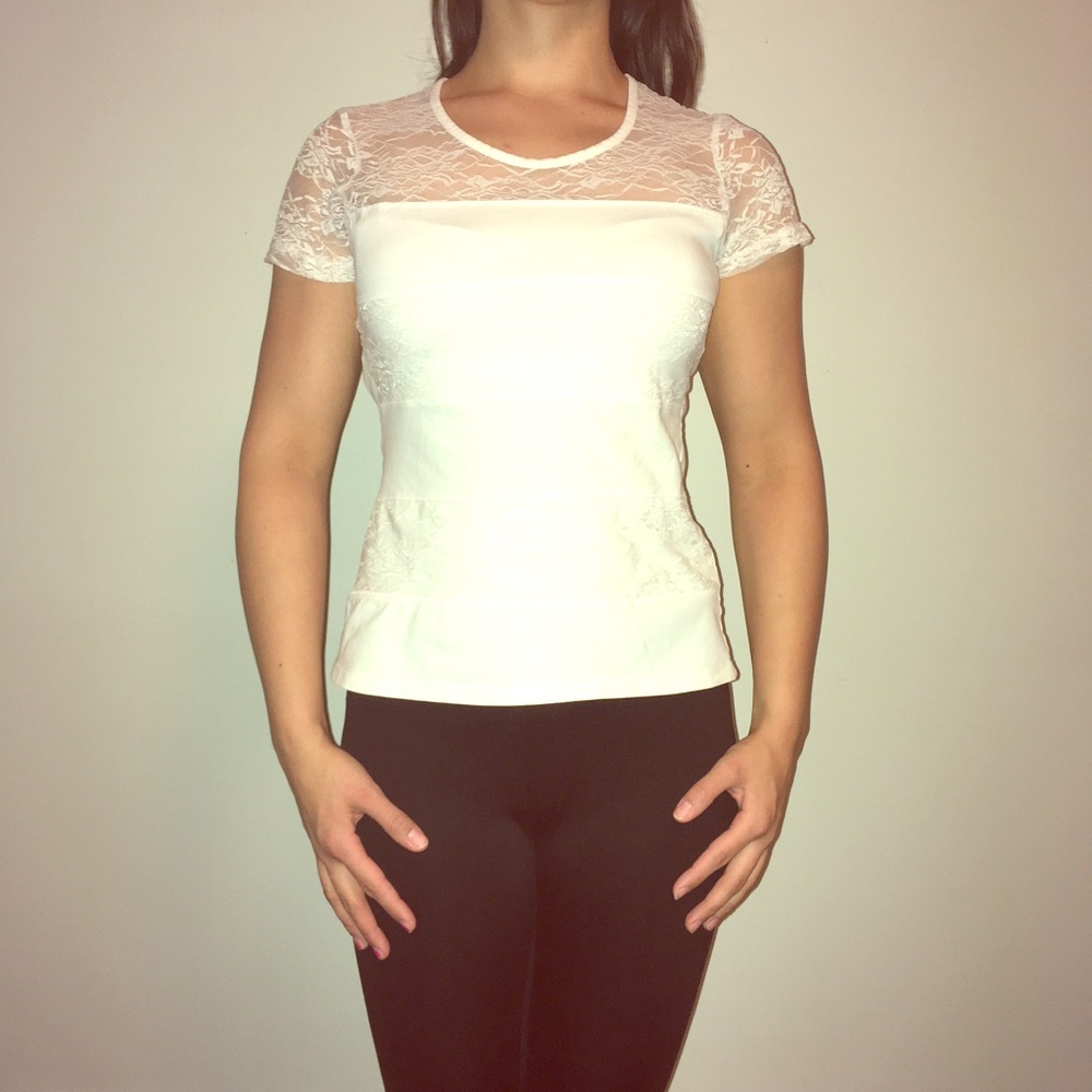 🌺 Flowery Lace Striped Shirt